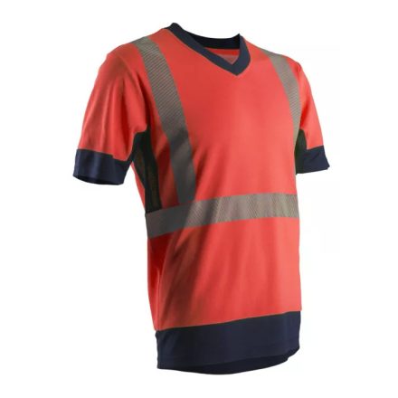 ÚJ! KOMO HI-VIZ PIROS RÖVID UJJÚ PÓLÓ_XXL (7KOMRXXL)