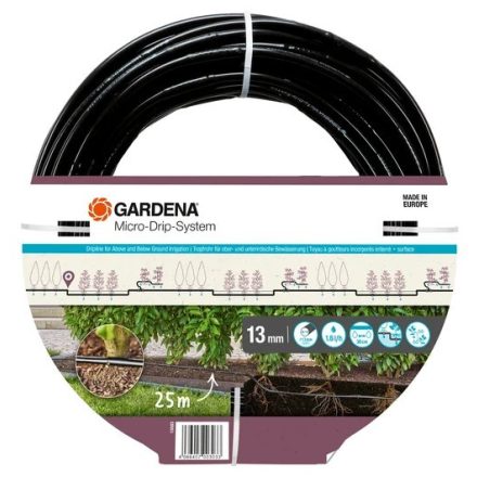 Gardena MD csepegtető cső növénysorokhoz, 
süllyeszthető 13 mm / 25 m