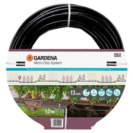 Gardena MD csepegtető cső növénysorokhoz, 
süllyeszthető 13 mm / 50 m