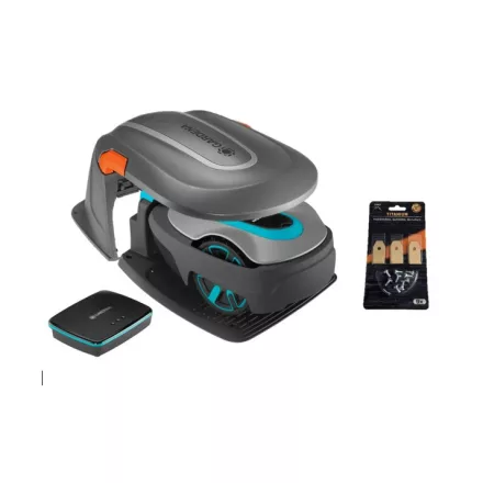 Gardena smart sileno 600 robot Lona + robot garázs + ajándék 3 késkészlet (2 cs)