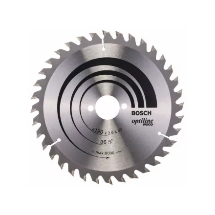 BOSCH fűrésztárcsa fához 190 x 30 x 2,6 mm /36T Optiline Wood ATB