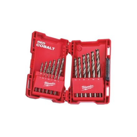 Milwaukee Red Cobalt –  HSS-G Co fémfúró – DIN 338 Készlet (19 darab)