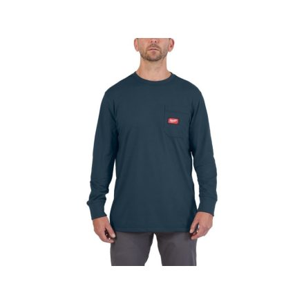 Milwaukee WTLSBLUII XL - Hosszú ujjú zsebes póló Kék
