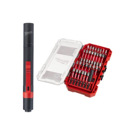 MILWAUKEE Bithegy készlet 38 részes Shockwave + IPL-LED lámpa