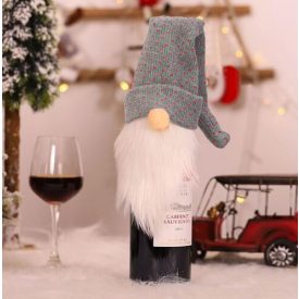 Karácsonyi italos üveg dekoráció 3D manó