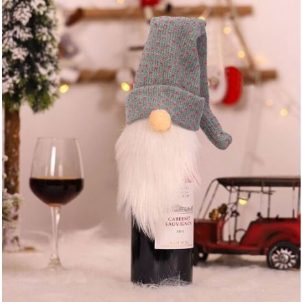 Karácsonyi italos üveg dekoráció 3D manó