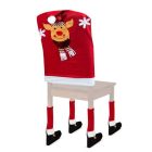 Karácsonyi székdekor lábbal-rénszarvas 50 x 60 cm - piros/fehér