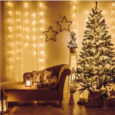 LED-es fényfüggöny -4,2m melegfehér