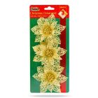 Karácsonyi dísz -csipeszes-glitteres virág