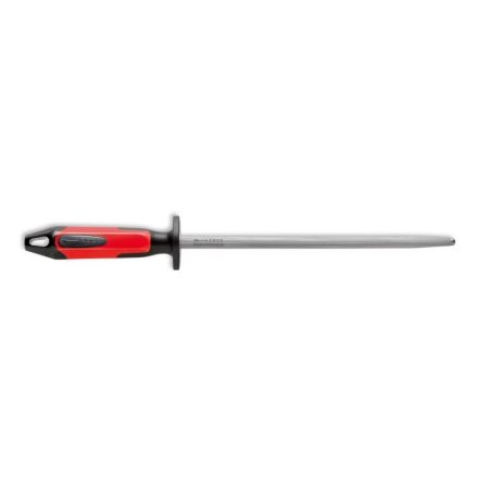 Dick 25 cm-es, kerek fenőacél, piros-fekete nyéllel  Készlet erejéig