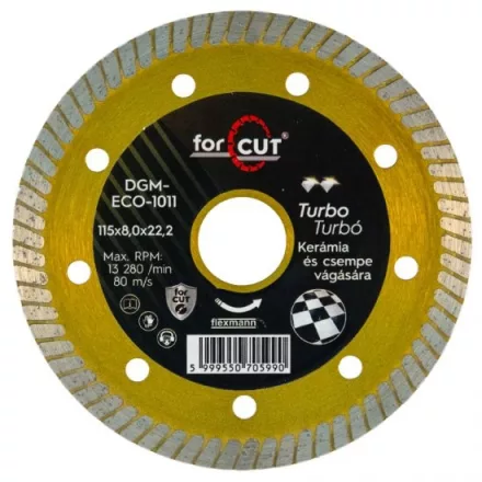 Flexmann For Cut gyémánttárcsa DGM-ECO 115x1,2x8x22,2 arany színű gránit,márvány