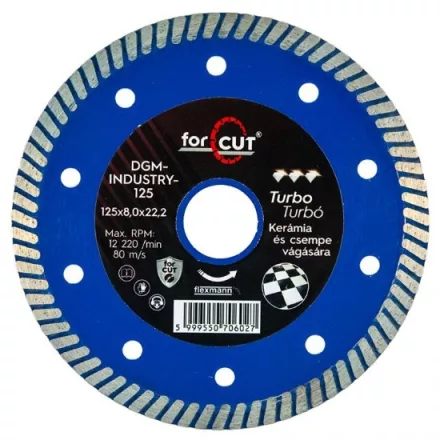 Flexmann For Cut gyémánttárcsa 125x1,2x8x22,2mm turbo KÉK gránit márvány