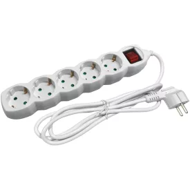 Entac elosztó 5 foglalat kapcsolóval  5m 3G1.5