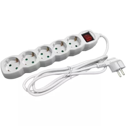 Entac elosztó 5 foglalat kapcsolóval  5m 3G1.5