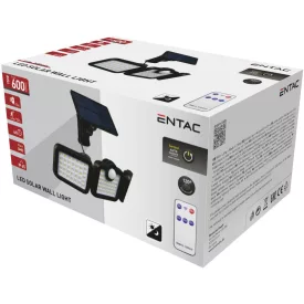  ENTAC Napelemes Műanyag Fali Lámpa 15W SMD 3 fej levehető solár panel