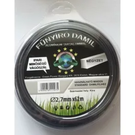   GreenPower MŰANYAG VÁGÓSZÁL ALU 1LB NÉGYSZÖG 2,7MM 62 MÉTER