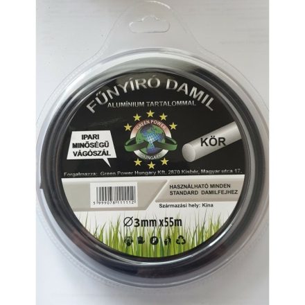 GreenPower MŰANYAG VÁGÓSZÁL ALU 1LB KÖR 3MM 55 MÉTER