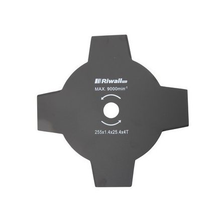 Riwall Négyágú vágókés fűkaszához 255mm / 25,4mm / 1,4 mm