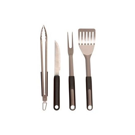 Riwall RBBQ 4B SET 4-részes prémium rozsdamentes acél grilleszköz készlet