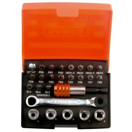 BAHCO Dugókulcs készlet, 1/4', 25 db