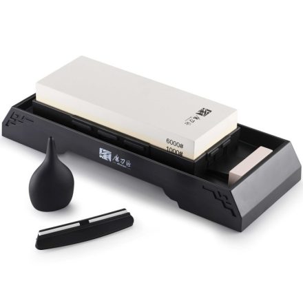 Fenőkő szett, #1000/6000 (JIS) + állvány + élszögtartó + tisztítókő + 