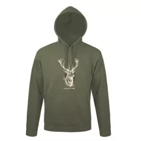  TOP_HOODY-H_DEER_HEAD XL kapucnis pulóver (szarvas minta) ARMY 50% pamut 50%poli