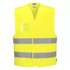   C475YERL-XL Portwest Jól láthatósági mellény - azonosítókártya tartóval