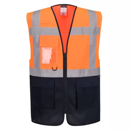 ES076ONR6XL Portwest ES1 Essential Hi-Vis kontraszt cipzáras vezetői mellény