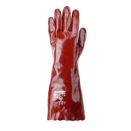 MÁRTOTT PVC KESZTYŰ, BORDÓ, SAV/LÚG/OLAJÁLLÓ, 40CM_10