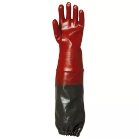   Mártott PVC kesztyű, bordó, sav-, lúg-, olajálló, 65 cm _9