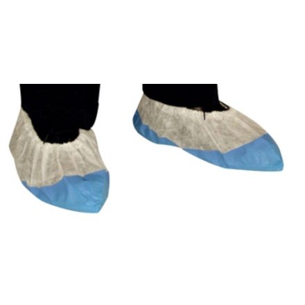 CIPŐVÉDŐ FEHÉR PP FELSŐ, KÉK  CSÚSZÁSGÁTLÓ TALPPAL CSOMAG 50