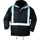 BODYGUARD FEKETE 4/1 TÉLIKABÁT, FÉNYVISSZAVERŐ CSÍKKAL_XL