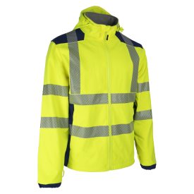 NEBULO FLUO SÁRGA/SÖTÉTKÉK SOFTSHELL KABÁT_L