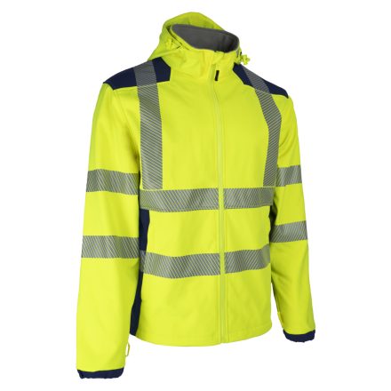 NEBULO FLUO SÁRGA/SÖTÉTKÉK SOFTSHELL KABÁT_3XL