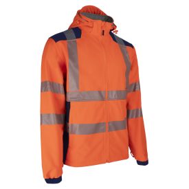 NEBULO FLUO NARANCS/SÖTÉTKÉK SOFTSHELL KABÁT_L