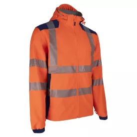 NEBULO FLUO NARANCS/SÖTÉTKÉK SOFTSHELL KABÁT_L