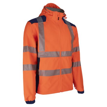 NEBULO FLUO NARANCS/SÖTÉTKÉK SOFTSHELL KABÁT_M