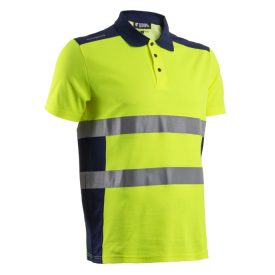 OKI FLUO SÁRGA/SÖTÉTKÉK RÖVID UJJÚ GALLÉROS PÓLÓ_L