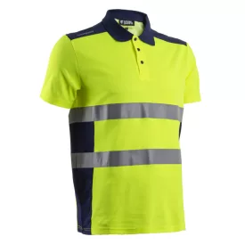OKI FLUO SÁRGA/SÖTÉTKÉK RÖVID UJJÚ GALLÉROS PÓLÓ_M