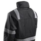 SECURITE FEKETE TÉLIKABÁT FÉNYVISSZAVERŐ CSÍKOKKAL_S