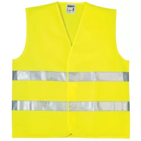   FLUO JÓL LÁTHATÓSÁGI MELLÉNY, 2 KERESZTCSÍK, SÁRGA_L  (csgt)