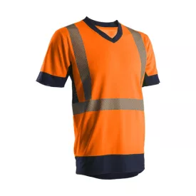   KYRIO póló hi-viz narancs/sötétkék poliészter, L osztály 2