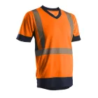 KYRIO póló hi-viz narancs/sötétkék poliészter, S osztály 2
