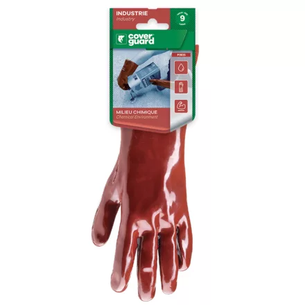 MÁRTOTT PVC KESZTYŰ, BORDÓ, S/L/O, 36CM_BLISZT_10