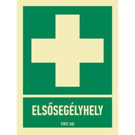 Sorozattabla-Elsosegelyhely-matrica-ISO-7010-E003