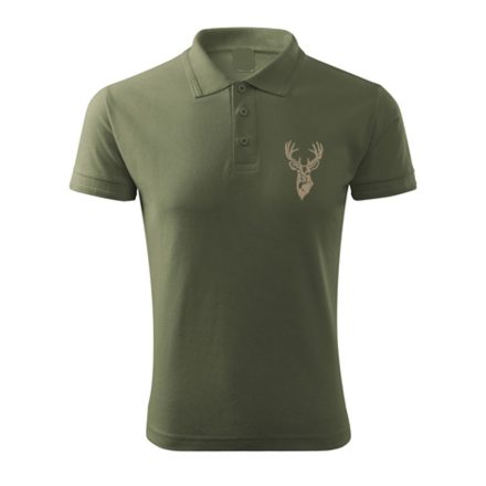 Vadasz-polo-szarvas-himzessel-galleros-TOP-khaki-S